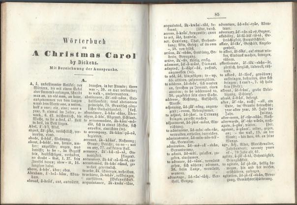 A Christmas Carol Schools Edition dictionary